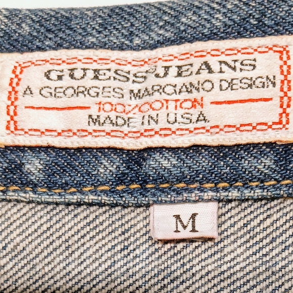 Guess Georges Marciano Blue Classic Jean Jacket Size M Excellent Trucker - Picture 3 of 7